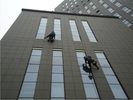 5種不同材質高空外墻清洗